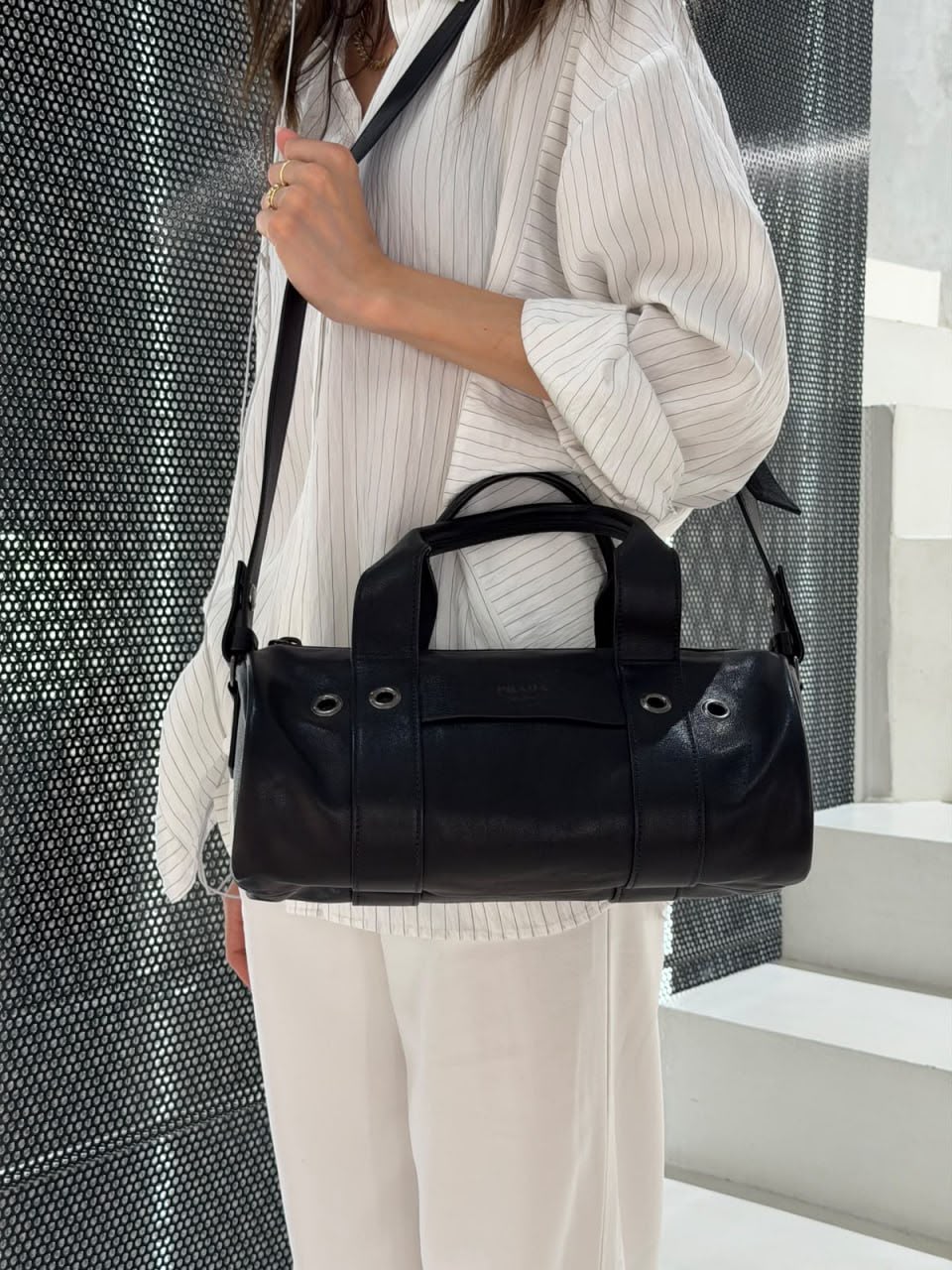 Spazzolato Leather Bowling Bag
