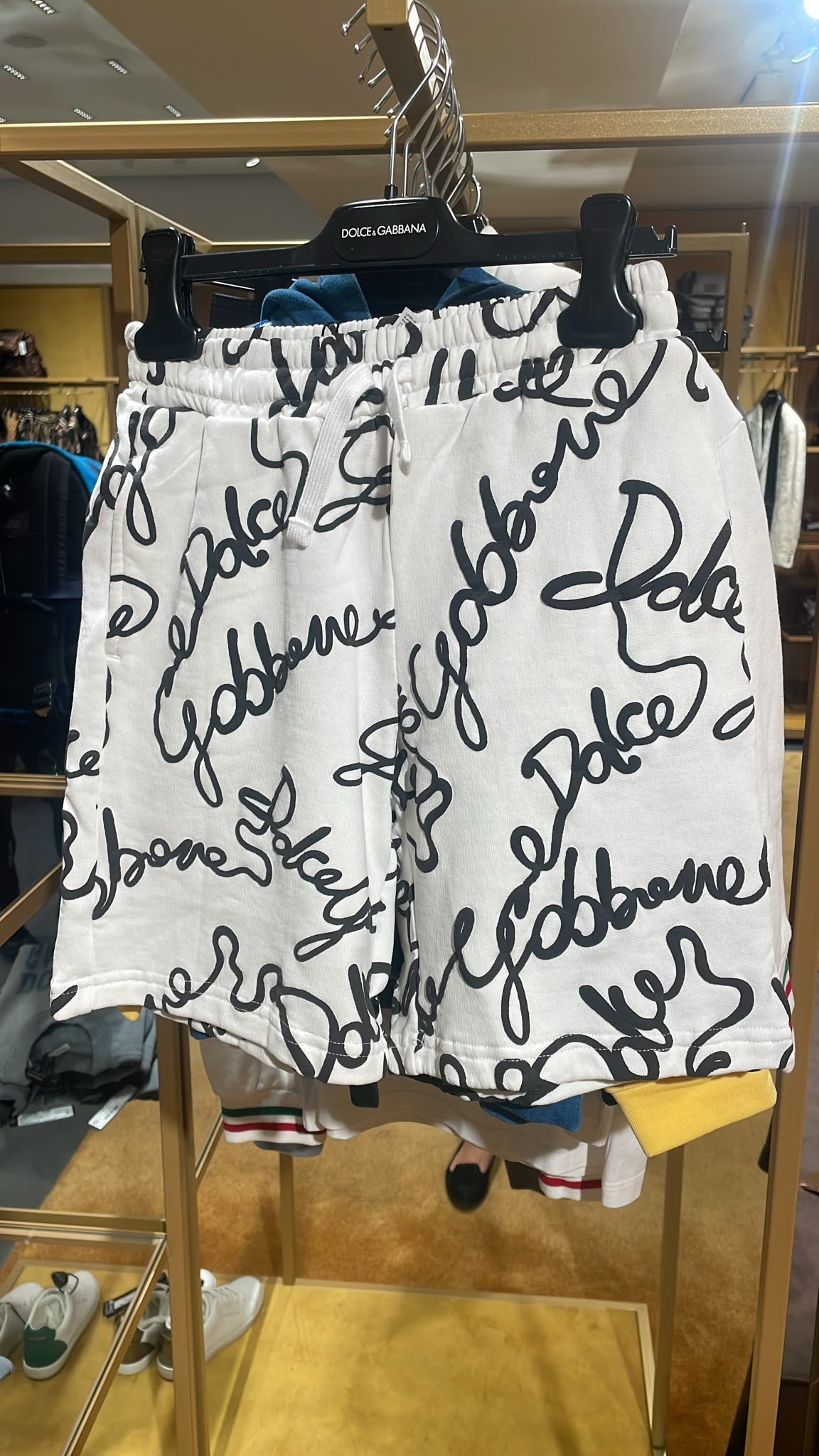 Jersey shorts with all-over logo print