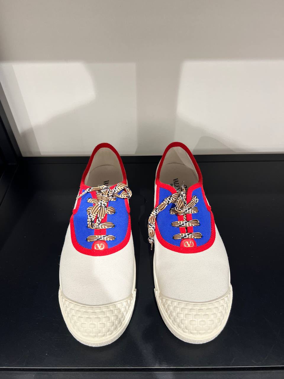 Garavani Gingham Canvas Low-Top Sneaker