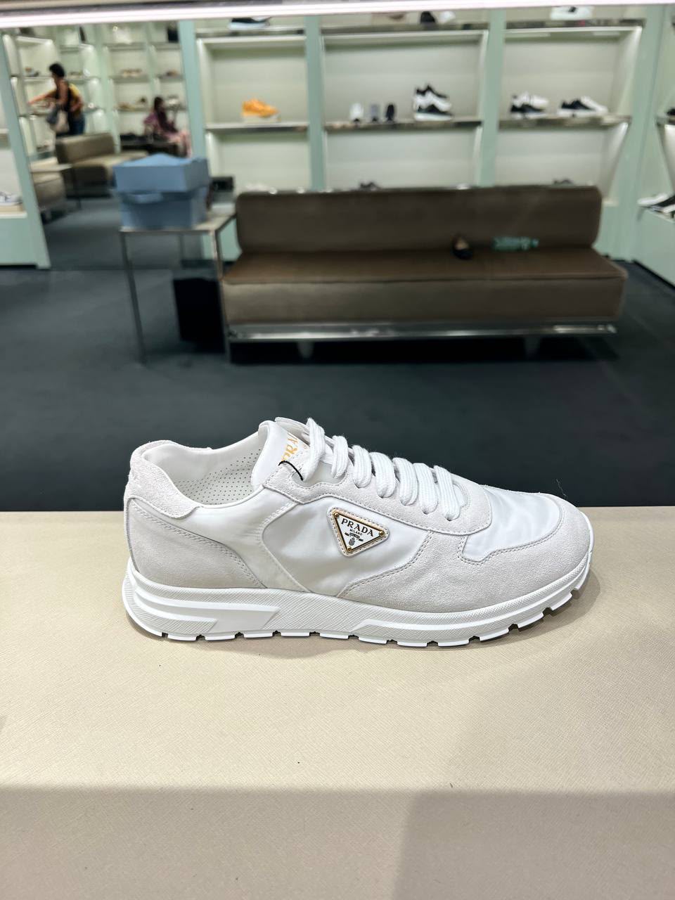 Downtown leather and Re-Nylon sneakers