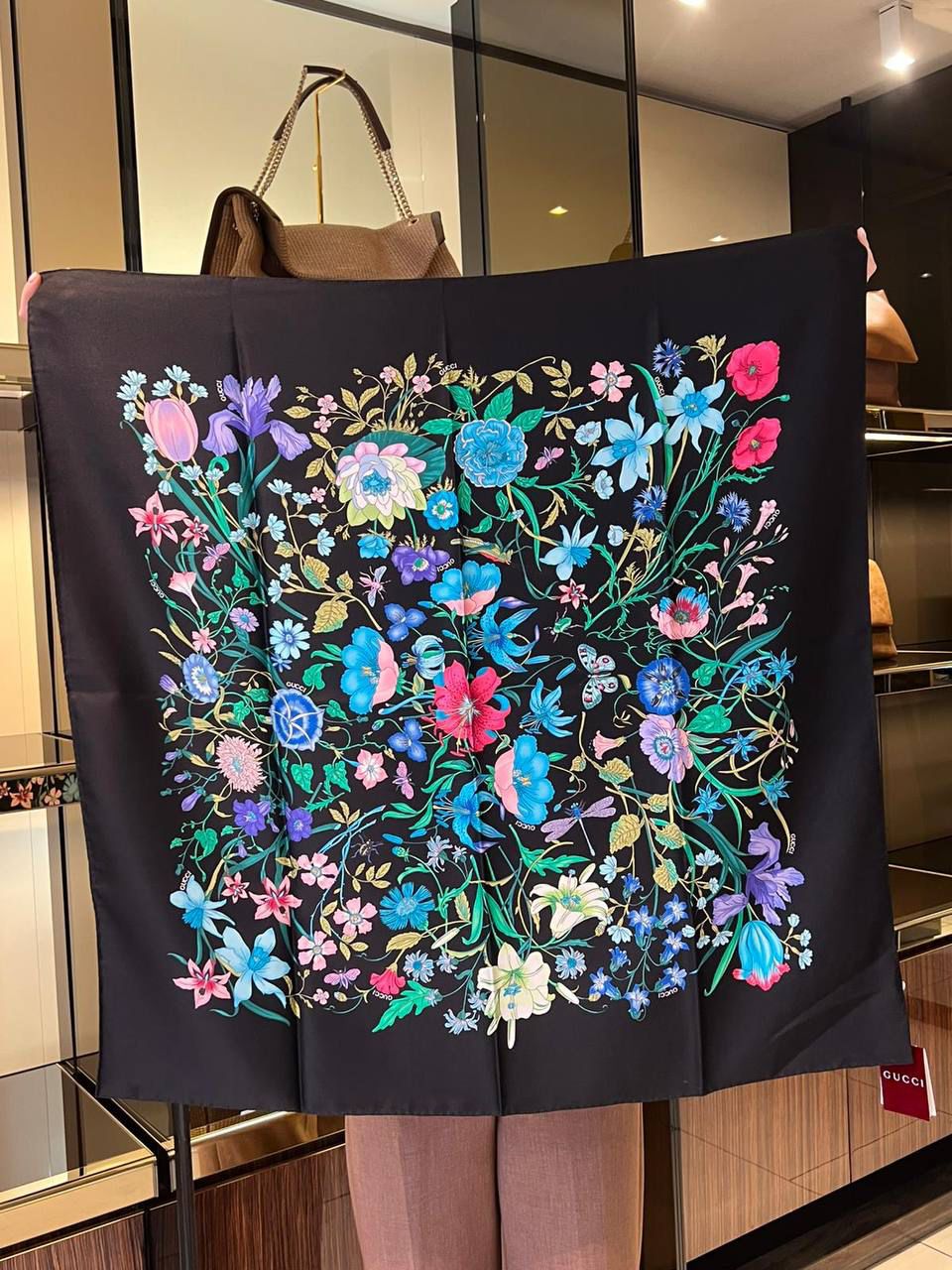 Flora Print Silk Scarf