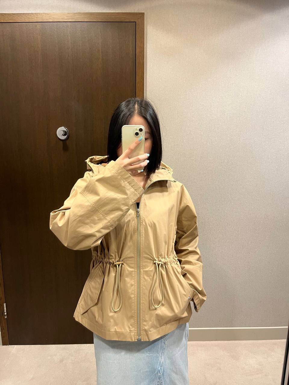 Check-Lined Hooded Jacket