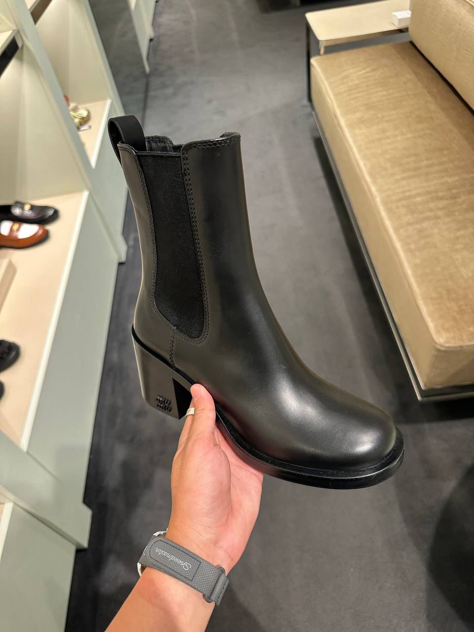 Brushed Leather Chelsea Boots