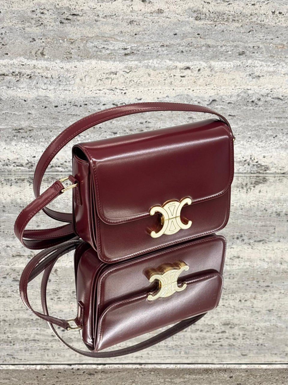Teen Triomphe Bag in Shiny Calfskin