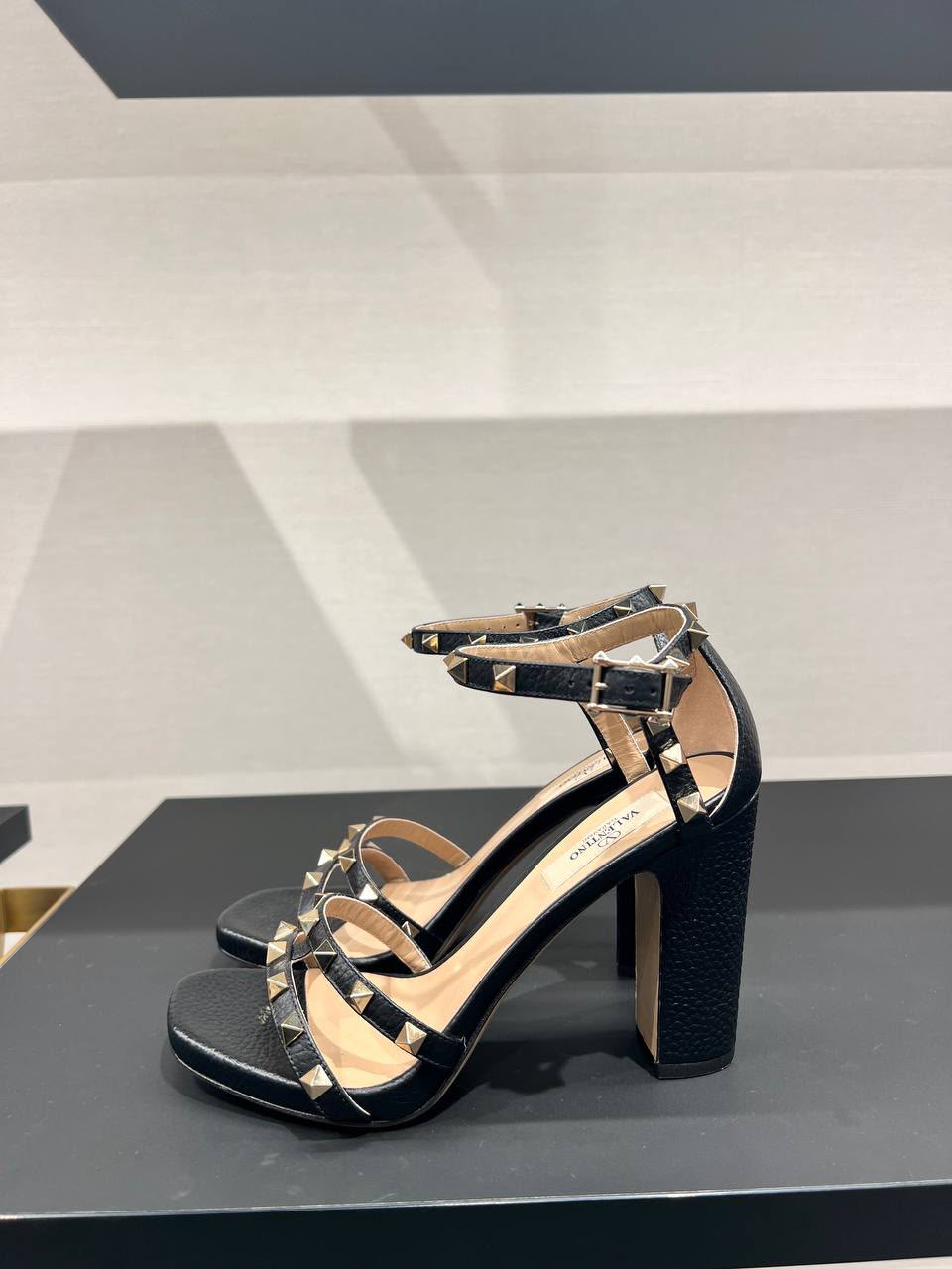 Rockstud Caged Block Heel Sandals