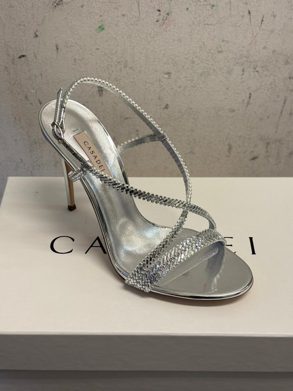 Crystal-Embellished Slingback Sandals
