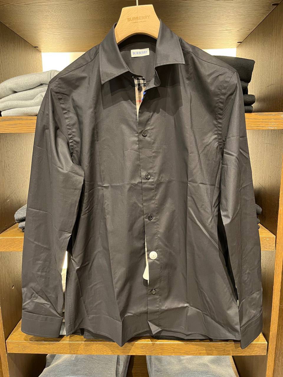 Check Placket Cotton Poplin Shirt