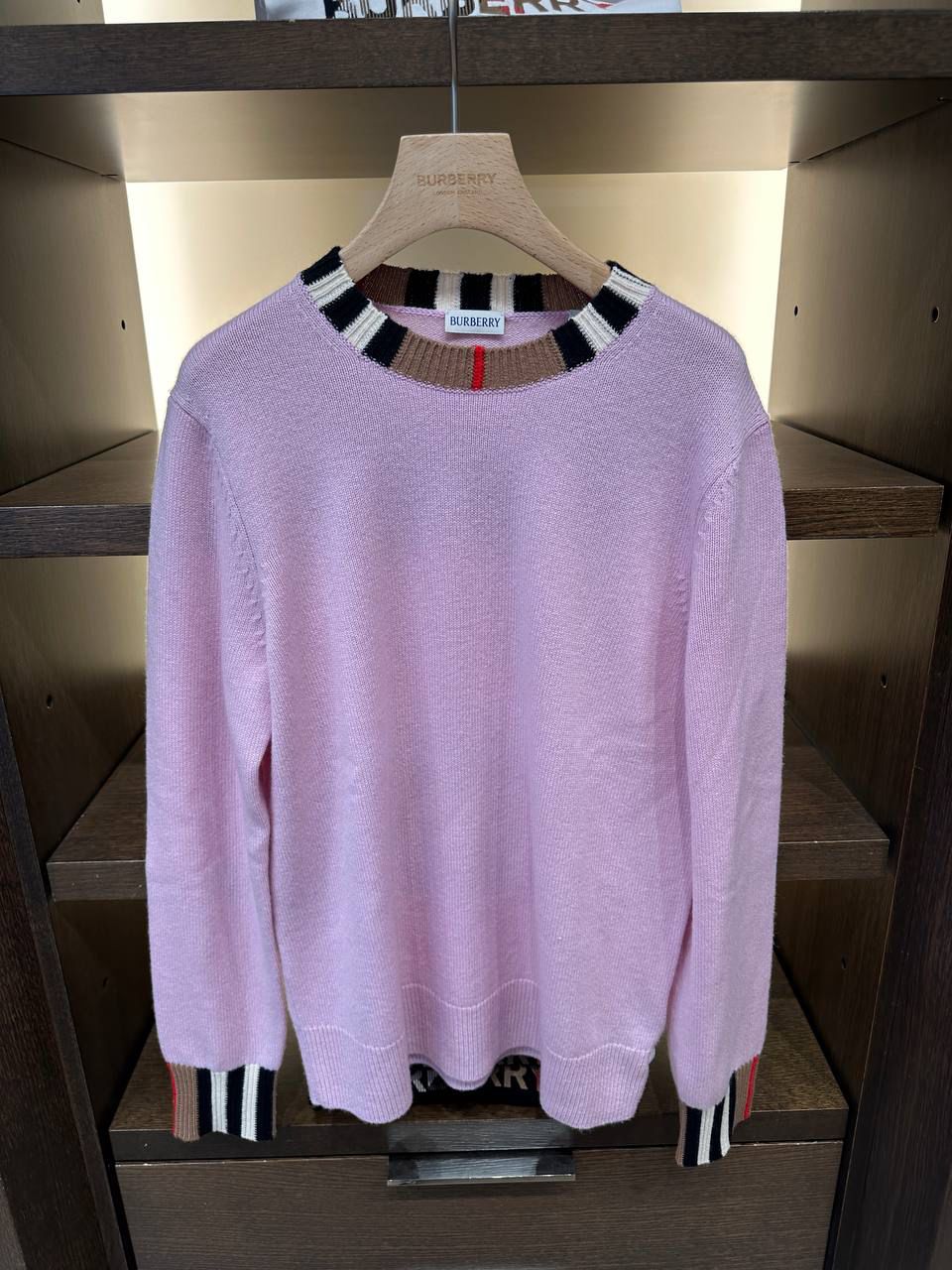 Icon Stripe Detail Wool Cashmere Sweater