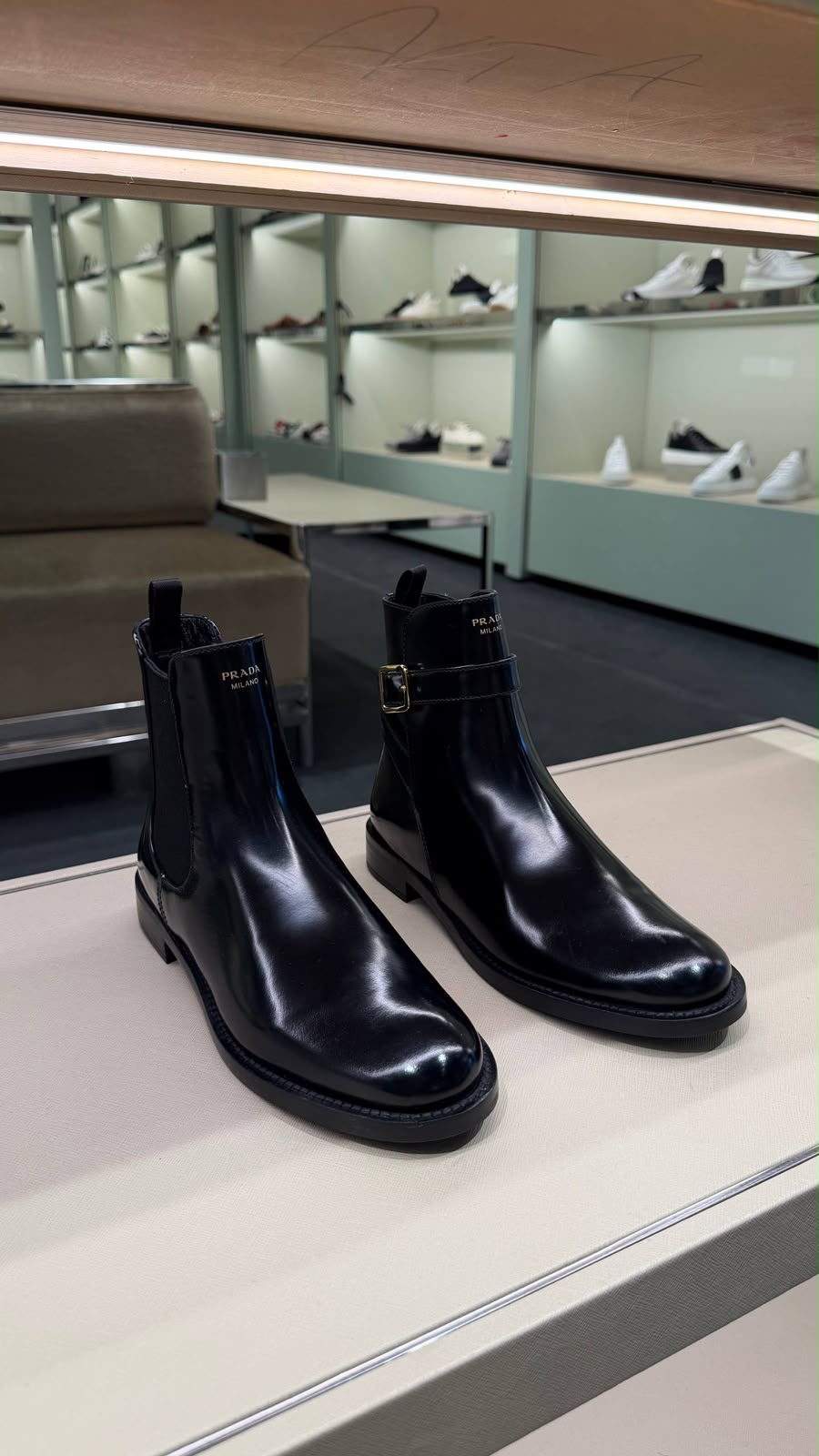 Brushed Leather Chelsea Boots
