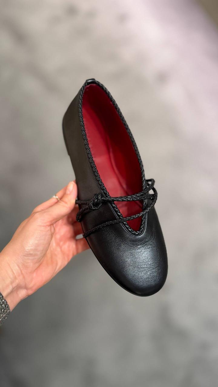 Ava Braided Leather Ballet Flats