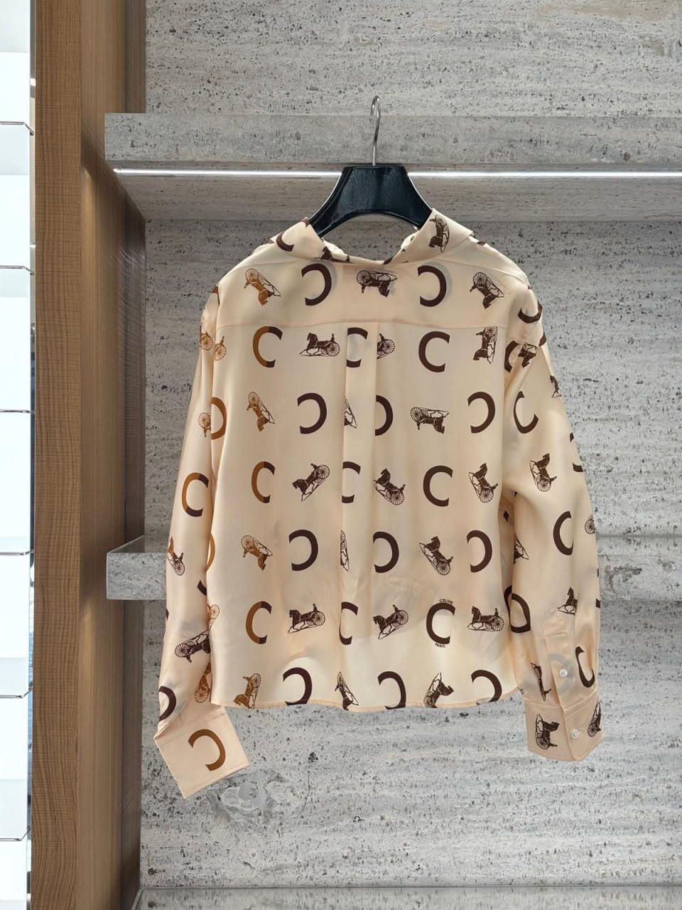 Classic Shirt in Silk Crepon with Sulky Print