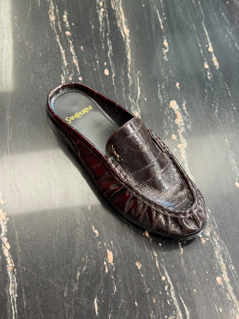 Le Loafer Mule in Crocodile-Embossed Leather