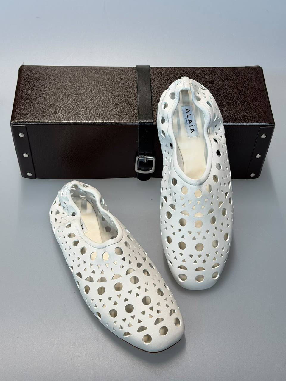 Laser-Cut Leather Ballet Flats