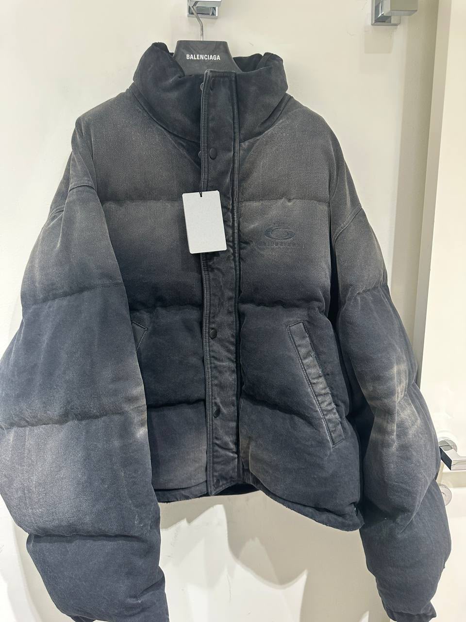 Washed Denim Puffer Jacket