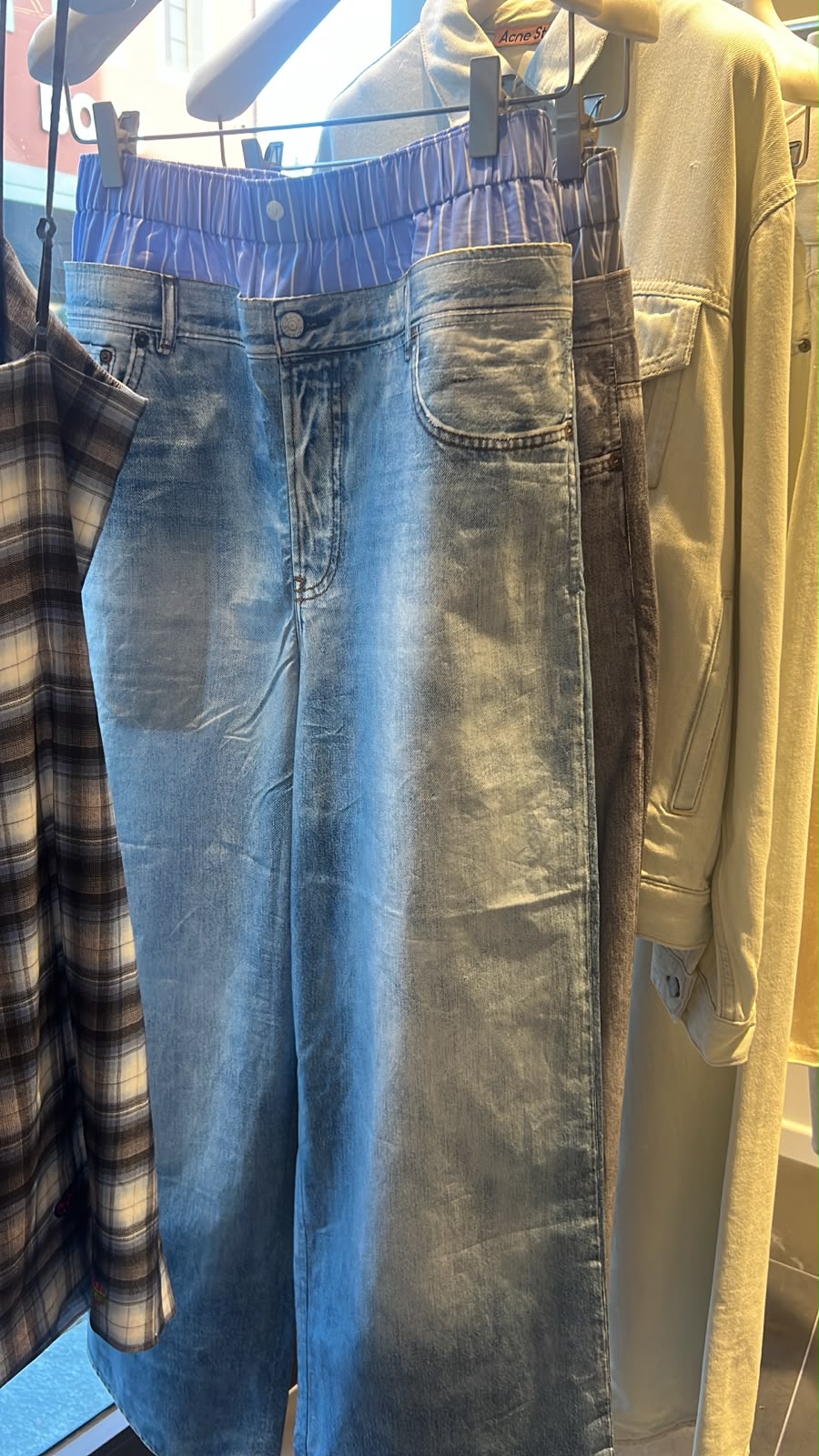 Layered Boxer Waistband Jeans