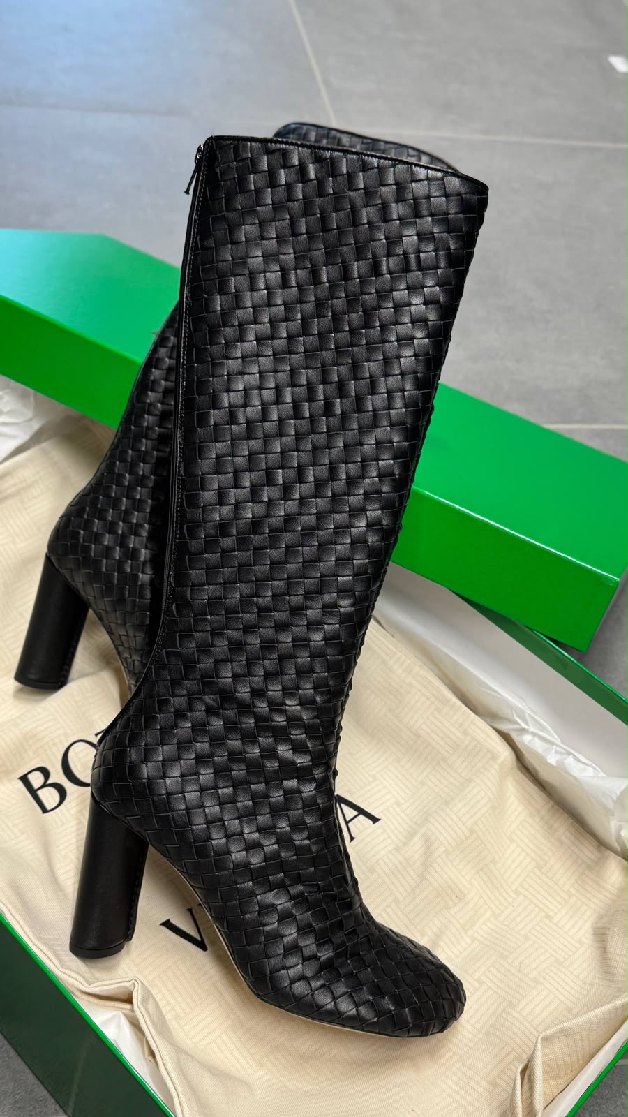 Intrecciato Leather Boots
