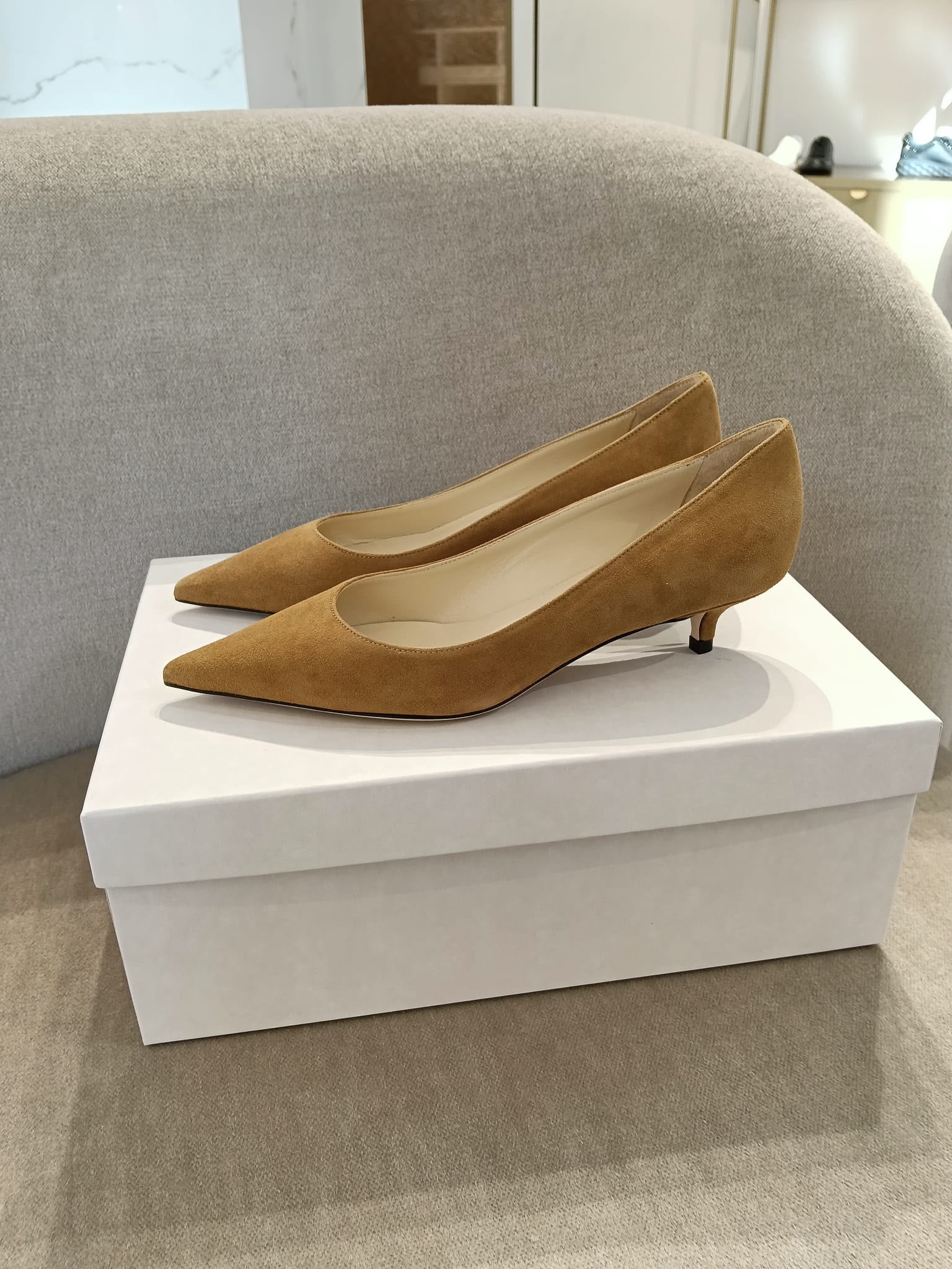 Suede Kitten Heel Pumps