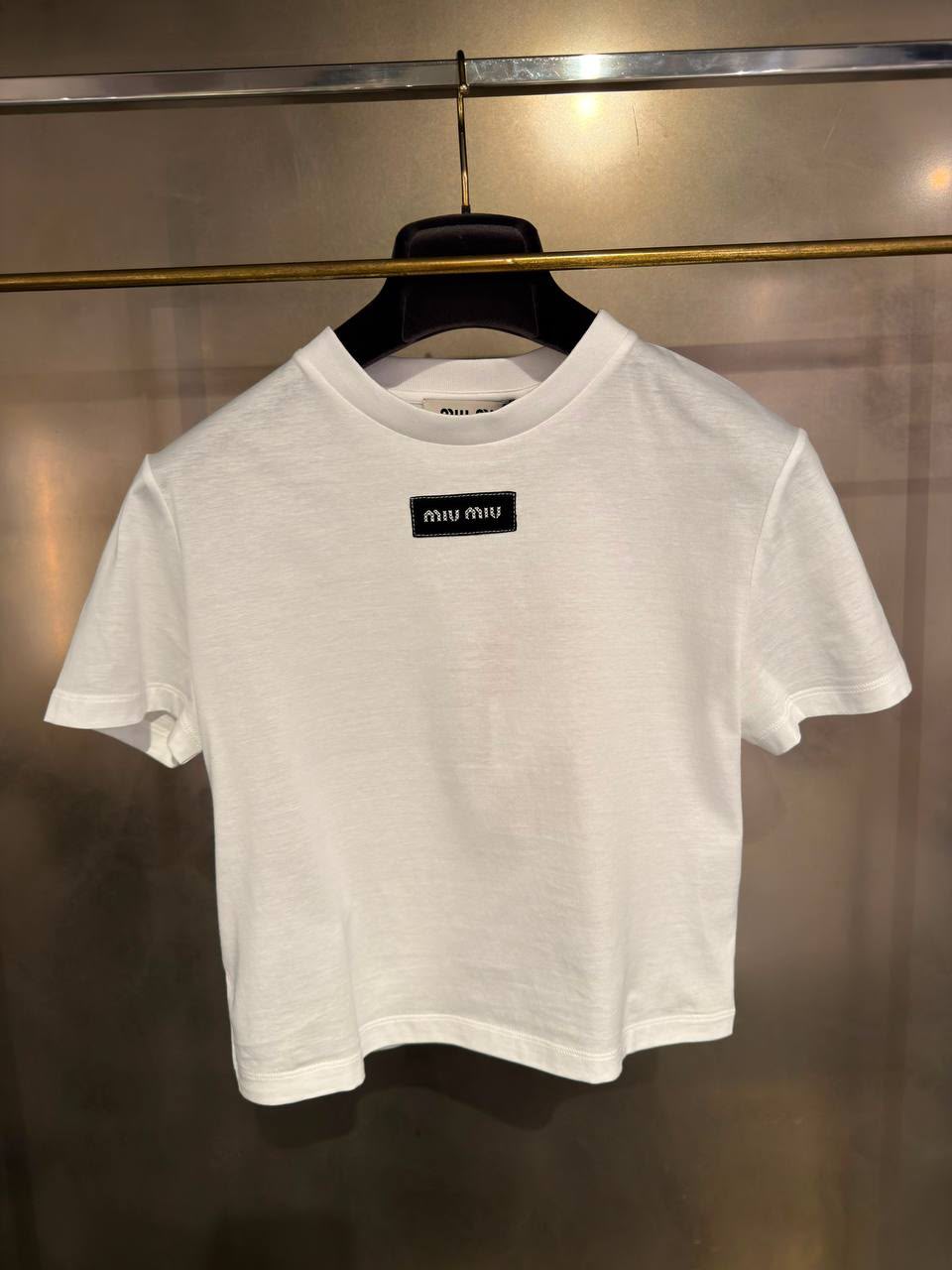 Jersey T-shirt with logo patch