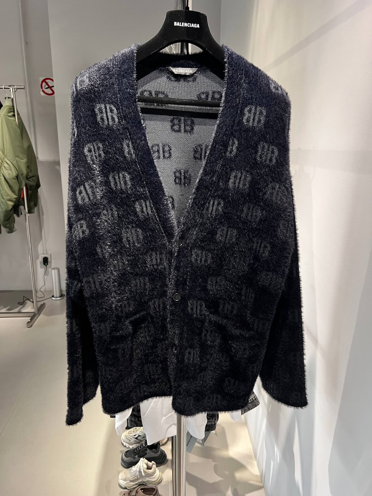 BB Monogram Fuzzy Cardigan