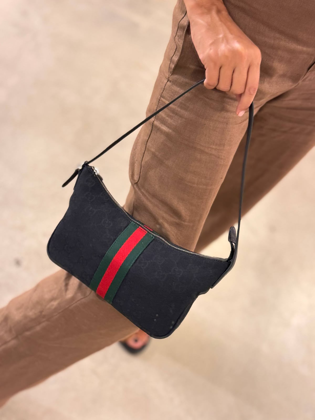 GG Canvas Web Stripe Pochette