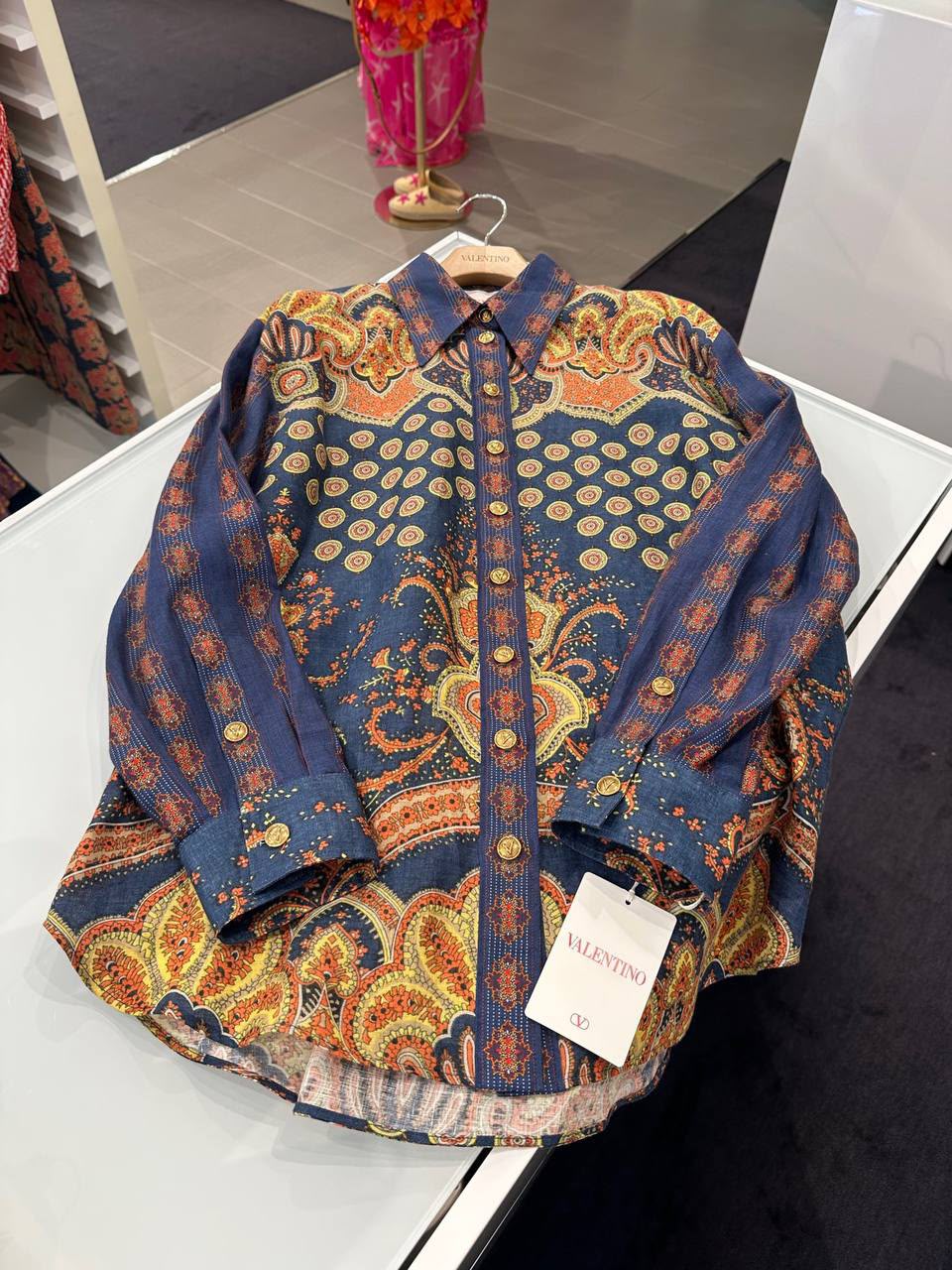 Paisley Print Linen Shirt