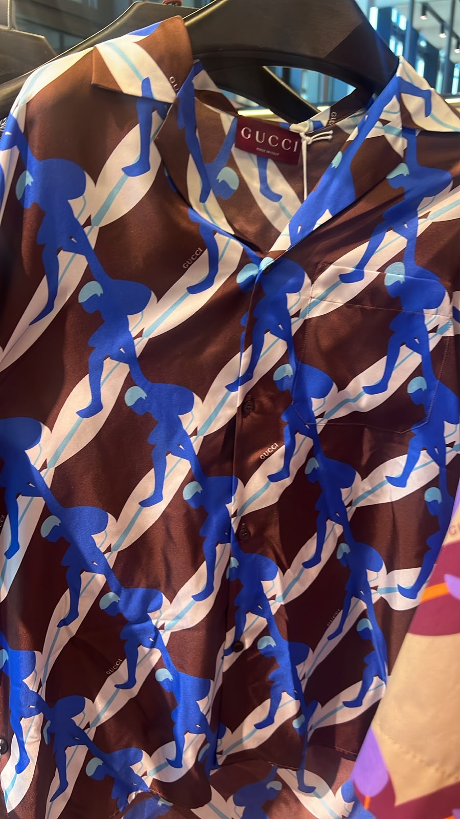 Surf Print Silk Bowling Shirt