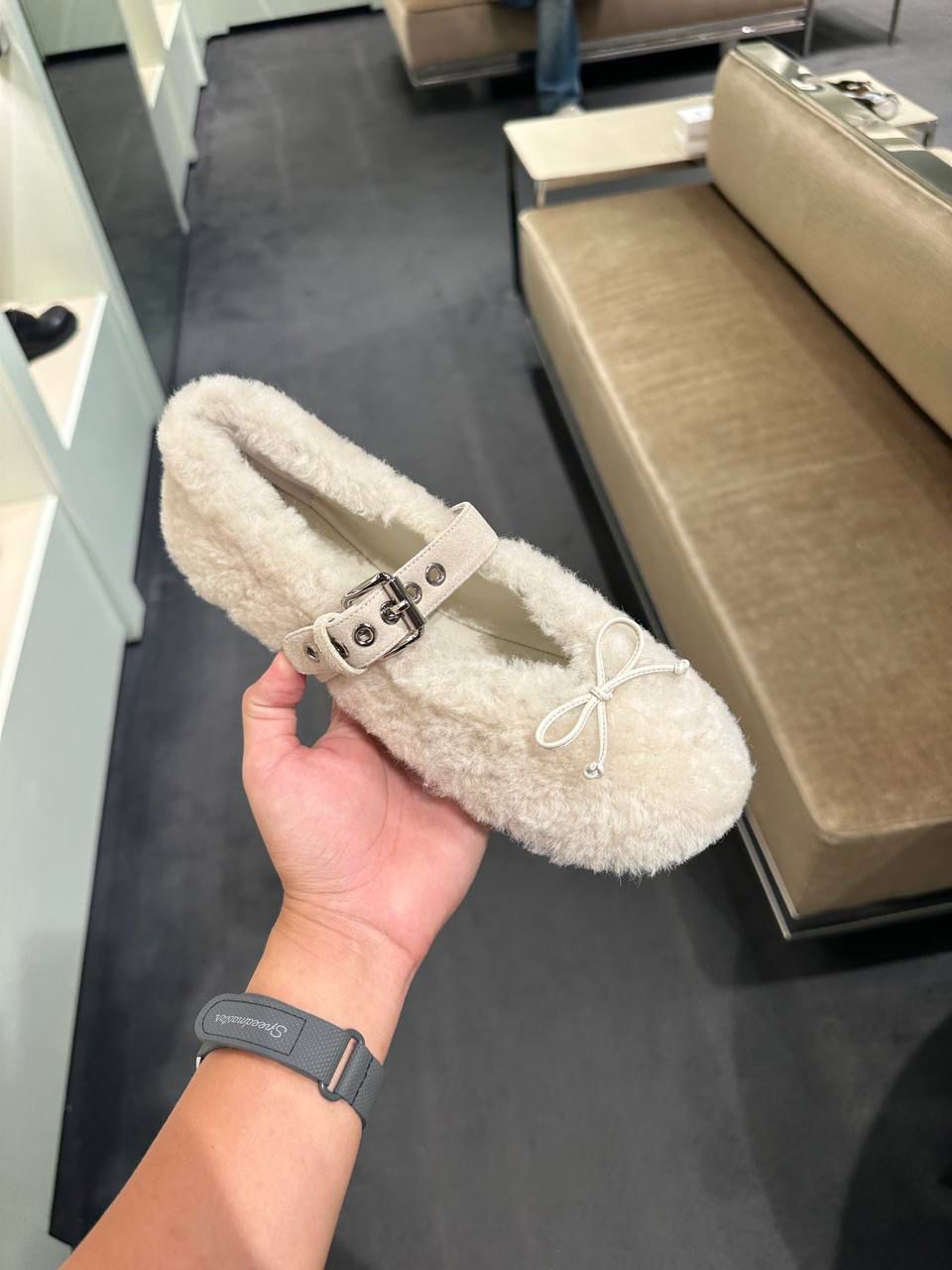 Shearling boat shoes