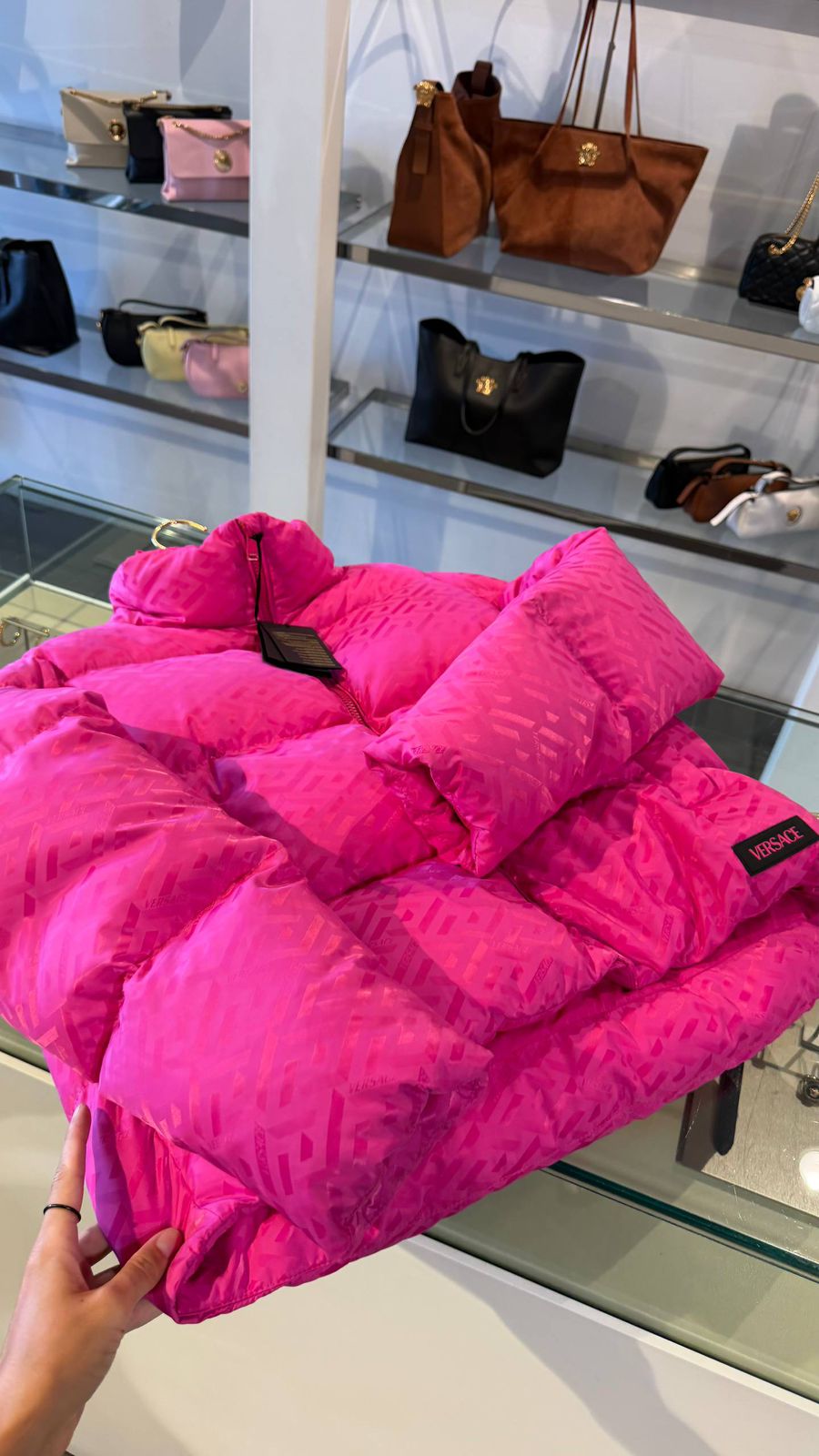 La Greca Print Puffer Jacket
