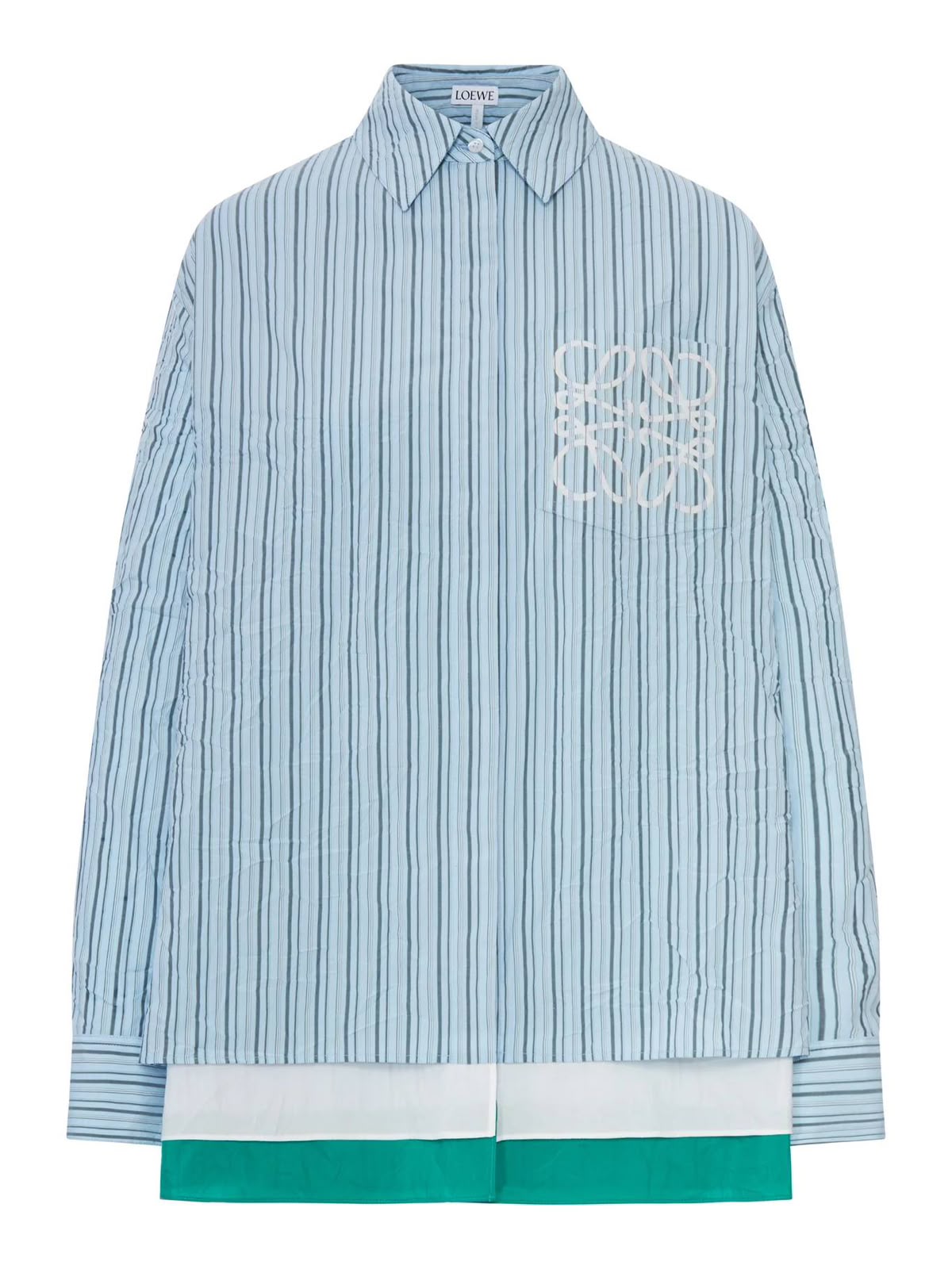 Anagram Embroidered Striped Shirt