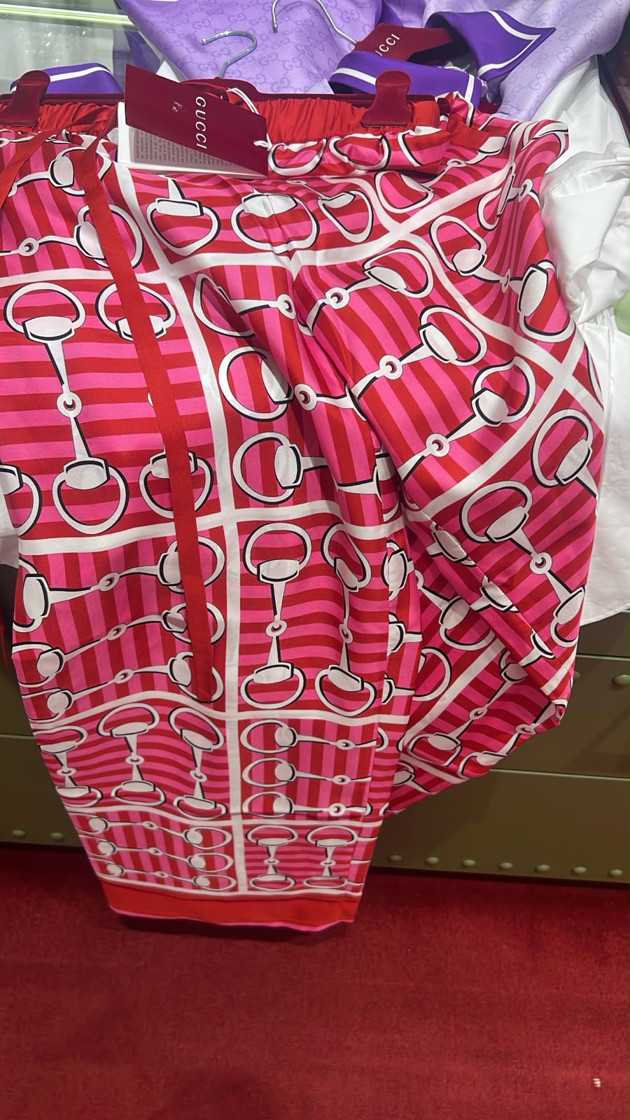 Horsebit Print Silk Pajama Pants
