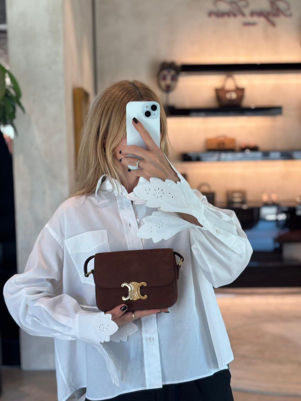 Teen Triomphe Bag in Suede