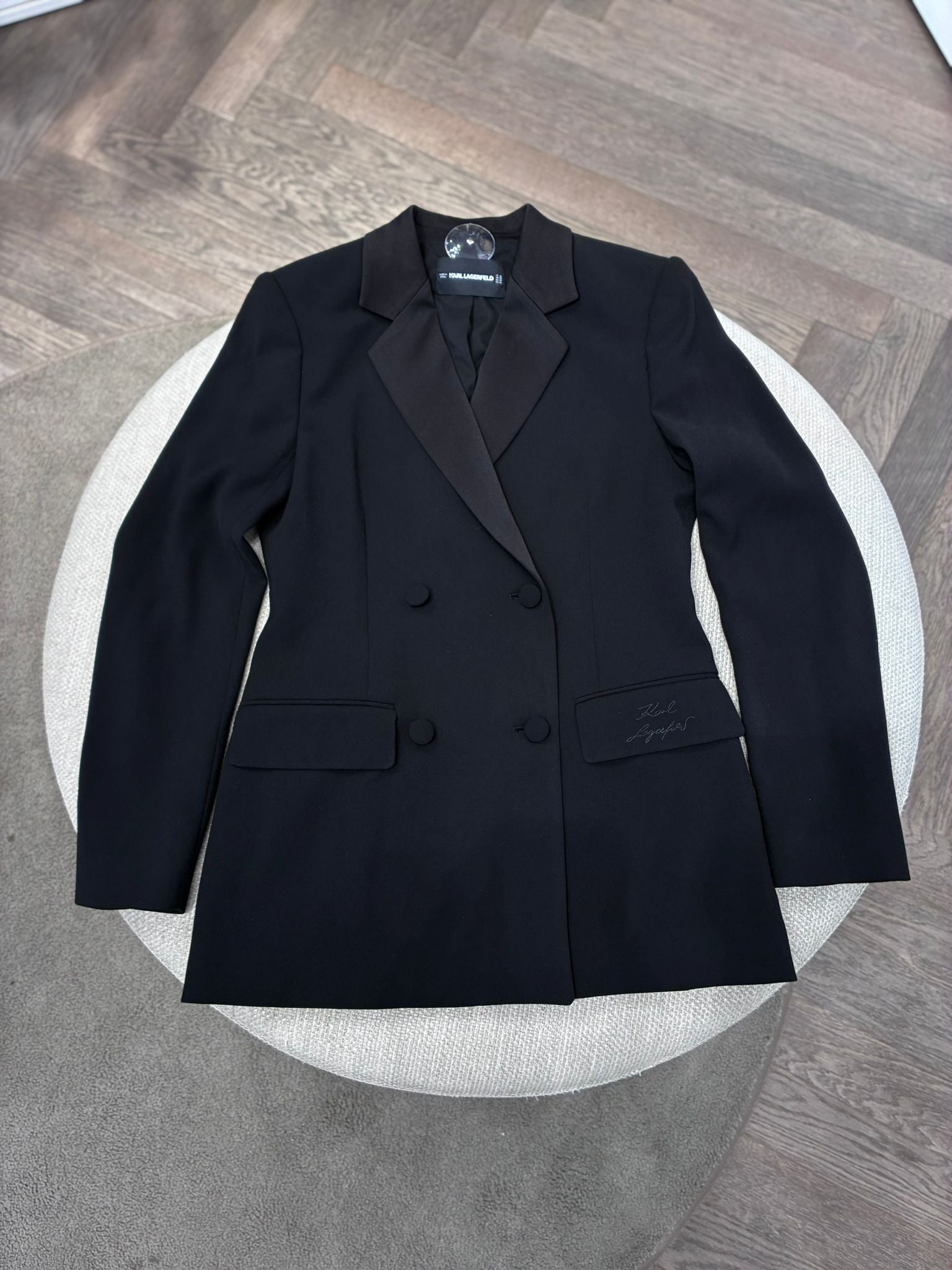 Double-Breasted Tuxedo Blazer