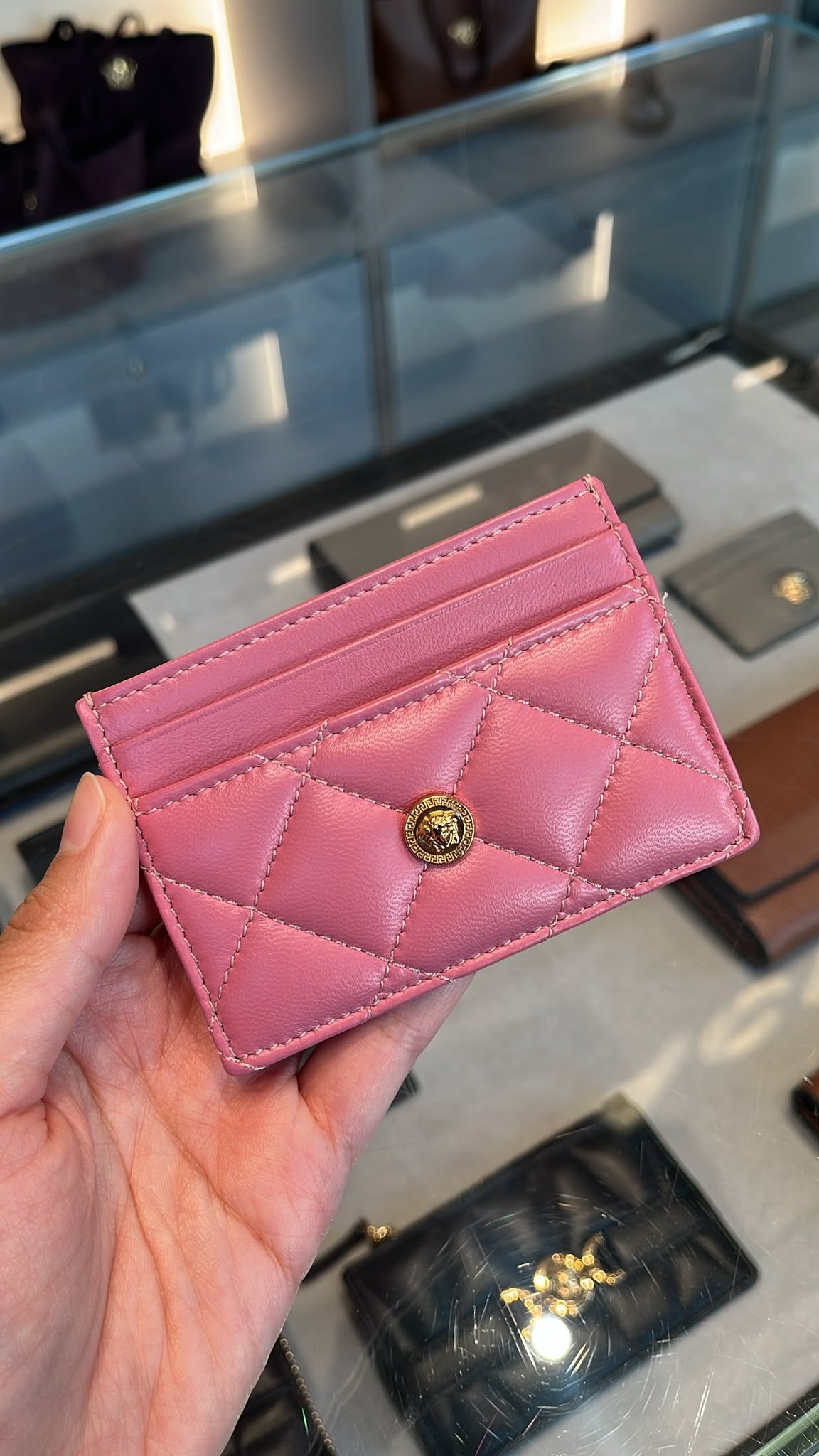 La Medusa Quilted Leather Card Case