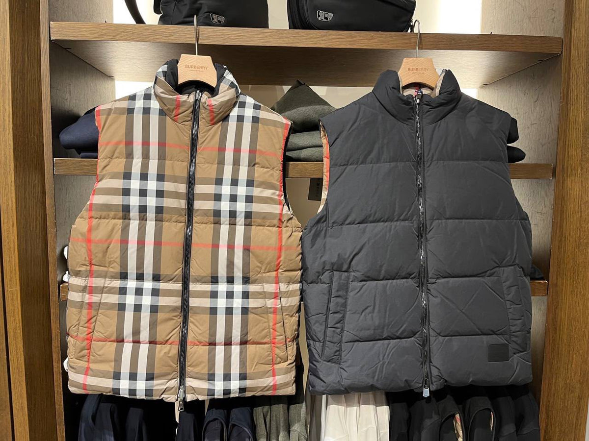 Reversible Check Down-filled Gilet