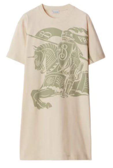 Equestrian Knight Design Cotton T-shirt Dress