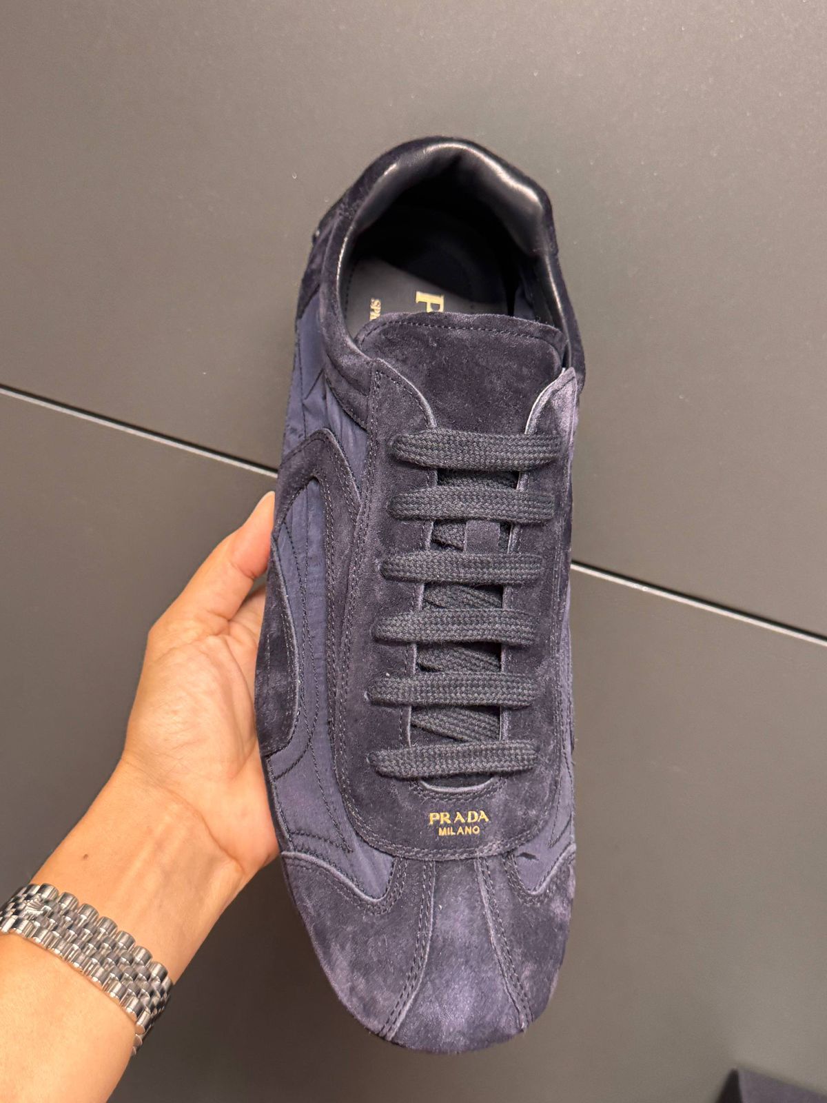 Suede and Re-Nylon Sneakers